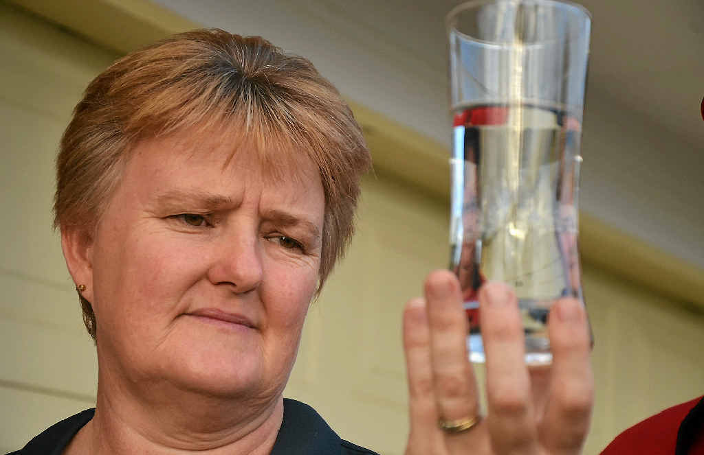 NOT FIT TO DRINK: Each time Allanah Loch turns on her tap she has to let the water run, wasting litres every day, to clear the dirty particles. NOT FIT TO DRINK: Each time Allanah Loch turns on her tap she has to let the water run, wasting litres every day, to clear the dirty particles.